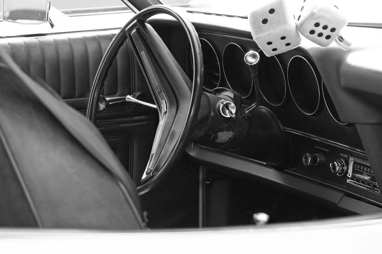 automobile, dashboard, speedometer, youngtimer, antique car, ford, steering wheel, black and white, us car, inner space, cockpit, vehicle. What a NEMT daily SOP needs to cover, from pre-shift checks to will-call